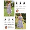 image:imageGRACE KARIN Womens 2026 Summer Floral Boho Dress Square Neck Strapped Swing A Line Sundress Beach Long Maxi OutfitsBlue Floral