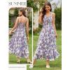 image:imageGRACE KARIN Womens 2026 Summer Floral Boho Dress Square Neck Strapped Swing A Line Sundress Beach Long Maxi OutfitsBlue Floral