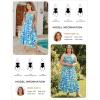 image:imageGRACE KARIN Womens 2026 Summer Floral Boho Dress Square Neck Strapped Swing A Line Sundress Beach Long Maxi OutfitsBlue Green
