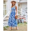 image:imageGRACE KARIN Womens 2026 Summer Floral Boho Dress Square Neck Strapped Swing A Line Sundress Beach Long Maxi OutfitsBlue White
