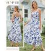 image:imageGRACE KARIN Womens 2026 Summer Floral Boho Dress Square Neck Strapped Swing A Line Sundress Beach Long Maxi OutfitsBlue White Floral
