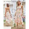 image:imageGRACE KARIN Womens 2026 Summer Floral Boho Dress Square Neck Strapped Swing A Line Sundress Beach Long Maxi OutfitsBlue Yellow