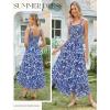 image:imageGRACE KARIN Womens 2026 Summer Floral Boho Dress Square Neck Strapped Swing A Line Sundress Beach Long Maxi OutfitsDark Blue