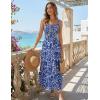 image:imageGRACE KARIN Womens 2026 Summer Floral Boho Dress Square Neck Strapped Swing A Line Sundress Beach Long Maxi OutfitsDark Blue