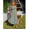 image:imageGRACE KARIN Womens 2026 Summer Floral Boho Dress Square Neck Strapped Swing A Line Sundress Beach Long Maxi OutfitsGreen