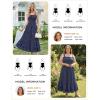 image:imageGRACE KARIN Womens 2026 Summer Floral Boho Dress Square Neck Strapped Swing A Line Sundress Beach Long Maxi OutfitsNavy Blue Dots