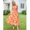 image:imageGRACE KARIN Womens 2026 Summer Floral Boho Dress Square Neck Strapped Swing A Line Sundress Beach Long Maxi OutfitsOrange