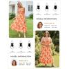 image:imageGRACE KARIN Womens 2026 Summer Floral Boho Dress Square Neck Strapped Swing A Line Sundress Beach Long Maxi OutfitsOrange