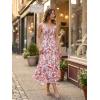 image:imageGRACE KARIN Womens 2026 Summer Floral Boho Dress Square Neck Strapped Swing A Line Sundress Beach Long Maxi OutfitsOrange Blue