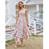 image:imageGRACE KARIN Womens 2026 Summer Floral Boho Dress Square Neck Strapped Swing A Line Sundress Beach Long Maxi OutfitsOrange Floral