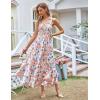 image:imageGRACE KARIN Womens 2026 Summer Floral Boho Dress Square Neck Strapped Swing A Line Sundress Beach Long Maxi OutfitsOrange Floral