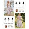 image:imageGRACE KARIN Womens 2026 Summer Floral Boho Dress Square Neck Strapped Swing A Line Sundress Beach Long Maxi OutfitsOrange Floral