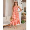image:imageGRACE KARIN Womens 2026 Summer Floral Boho Dress Square Neck Strapped Swing A Line Sundress Beach Long Maxi OutfitsOrange White