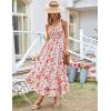 image:imageGRACE KARIN Womens 2026 Summer Floral Boho Dress Square Neck Strapped Swing A Line Sundress Beach Long Maxi OutfitsPink Floral