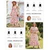 image:imageGRACE KARIN Womens 2026 Summer Floral Boho Dress Square Neck Strapped Swing A Line Sundress Beach Long Maxi OutfitsPink Floral