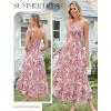image:imageGRACE KARIN Womens 2026 Summer Floral Boho Dress Square Neck Strapped Swing A Line Sundress Beach Long Maxi OutfitsPink Flower