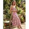 image:imageGRACE KARIN Womens 2026 Summer Floral Boho Dress Square Neck Strapped Swing A Line Sundress Beach Long Maxi OutfitsPink Flower