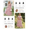 image:imageGRACE KARIN Womens 2026 Summer Floral Boho Dress Square Neck Strapped Swing A Line Sundress Beach Long Maxi OutfitsPink Flower