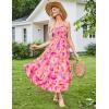 image:imageGRACE KARIN Womens 2026 Summer Floral Boho Dress Square Neck Strapped Swing A Line Sundress Beach Long Maxi OutfitsPink Yellow