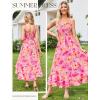 image:imageGRACE KARIN Womens 2026 Summer Floral Boho Dress Square Neck Strapped Swing A Line Sundress Beach Long Maxi OutfitsPink Yellow
