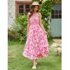 image:imageGRACE KARIN Womens 2026 Summer Floral Boho Dress Square Neck Strapped Swing A Line Sundress Beach Long Maxi OutfitsPink Yellow Floral