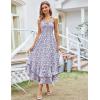 image:imageGRACE KARIN Womens 2026 Summer Floral Boho Dress Square Neck Strapped Swing A Line Sundress Beach Long Maxi OutfitsPurple Floral