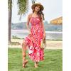 image:imageGRACE KARIN Womens 2026 Summer Floral Boho Dress Square Neck Strapped Swing A Line Sundress Beach Long Maxi OutfitsPurple Orange
