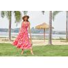 image:imageGRACE KARIN Womens 2026 Summer Floral Boho Dress Square Neck Strapped Swing A Line Sundress Beach Long Maxi OutfitsPurple Orange