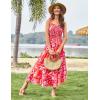 image:imageGRACE KARIN Womens 2026 Summer Floral Boho Dress Square Neck Strapped Swing A Line Sundress Beach Long Maxi OutfitsPurple Orange