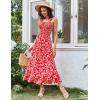 image:imageGRACE KARIN Womens 2026 Summer Floral Boho Dress Square Neck Strapped Swing A Line Sundress Beach Long Maxi OutfitsRed