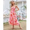 image:imageGRACE KARIN Womens 2026 Summer Floral Boho Dress Square Neck Strapped Swing A Line Sundress Beach Long Maxi OutfitsRed Pink
