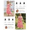 image:imageGRACE KARIN Womens 2026 Summer Floral Boho Dress Square Neck Strapped Swing A Line Sundress Beach Long Maxi OutfitsRed Pink
