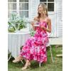 image:imageGRACE KARIN Womens 2026 Summer Floral Boho Dress Square Neck Strapped Swing A Line Sundress Beach Long Maxi OutfitsRose Purple