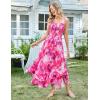 image:imageGRACE KARIN Womens 2026 Summer Floral Boho Dress Square Neck Strapped Swing A Line Sundress Beach Long Maxi OutfitsRose Purple