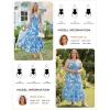 image:imageGRACE KARIN Womens 2026 Summer Floral Boho Dress Square Neck Strapped Swing A Line Sundress Beach Long Maxi OutfitsWhite Blue
