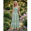 image:imageGRACE KARIN Womens 2026 Summer Floral Boho Dress Square Neck Strapped Swing A Line Sundress Beach Long Maxi OutfitsWhite Green