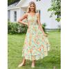 image:imageGRACE KARIN Womens 2026 Summer Floral Boho Dress Square Neck Strapped Swing A Line Sundress Beach Long Maxi OutfitsYellow Floral