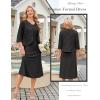 image:imageGRACE KARIN Womens Formal Wedding Guest Dress2 Piece Mother of The Bride DressesTea Party Sequin Dress with JacketBlack