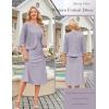 image:imageGRACE KARIN Womens Formal Wedding Guest Dress2 Piece Mother of The Bride DressesTea Party Sequin Dress with JacketPurple Gray