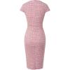 image:imageGRACE KARIN Womens Gorgeous Pencil Dress Cap Sleeve Tweed Pencil Dress for WorkPink