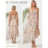 image:imageGRACE KARIN Womens Maxi Floral Sundresses Summer Beach Boho Dress Spaghetti Strap Dresses Casual Fashion Clothes with PocketsBeige Floral