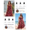 image:imageGRACE KARIN Womens Maxi Floral Sundresses Summer Beach Boho Dress Spaghetti Strap Dresses Casual Fashion Clothes with PocketsBlack and Red Floral