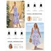 image:imageGRACE KARIN Womens Maxi Floral Sundresses Summer Beach Boho Dress Spaghetti Strap Dresses Casual Fashion Clothes with PocketsBlue Purple Floral