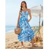 image:imageGRACE KARIN Womens Maxi Floral Sundresses Summer Beach Boho Dress Spaghetti Strap Dresses Casual Fashion Clothes with PocketsBlue and White Floral
