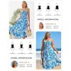 image:imageGRACE KARIN Womens Maxi Floral Sundresses Summer Beach Boho Dress Spaghetti Strap Dresses Casual Fashion Clothes with PocketsBlue and White Floral
