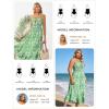 image:imageGRACE KARIN Womens Maxi Floral Sundresses Summer Beach Boho Dress Spaghetti Strap Dresses Casual Fashion Clothes with PocketsGreen and White Floral
