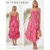 image:imageGRACE KARIN Womens Maxi Floral Sundresses Summer Beach Boho Dress Spaghetti Strap Dresses Casual Fashion Clothes with PocketsHot Pink Floral