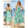 image:imageGRACE KARIN Womens Maxi Floral Sundresses Summer Beach Boho Dress Spaghetti Strap Dresses Casual Fashion Clothes with PocketsLight Green Floral
