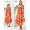 image:imageGRACE KARIN Womens Maxi Floral Sundresses Summer Beach Boho Dress Spaghetti Strap Dresses Casual Fashion Clothes with PocketsOrange Floral