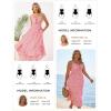 image:imageGRACE KARIN Womens Maxi Floral Sundresses Summer Beach Boho Dress Spaghetti Strap Dresses Casual Fashion Clothes with PocketsPink Floral